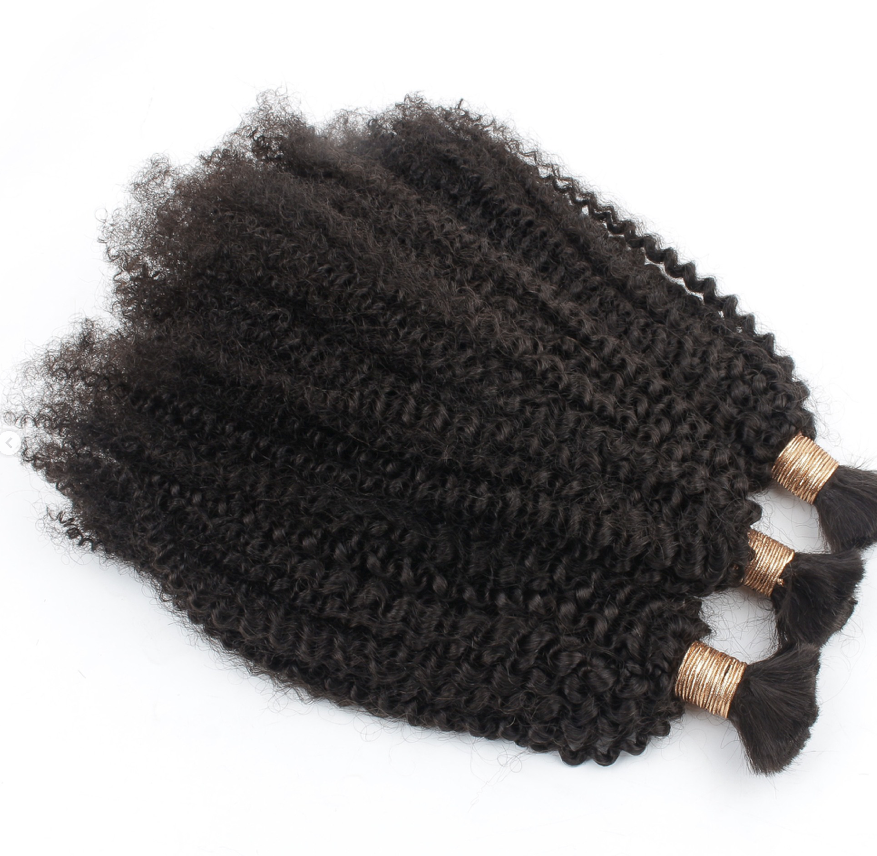 Cabello Afro Kinky Bulk - 20 Pulgadas #1B