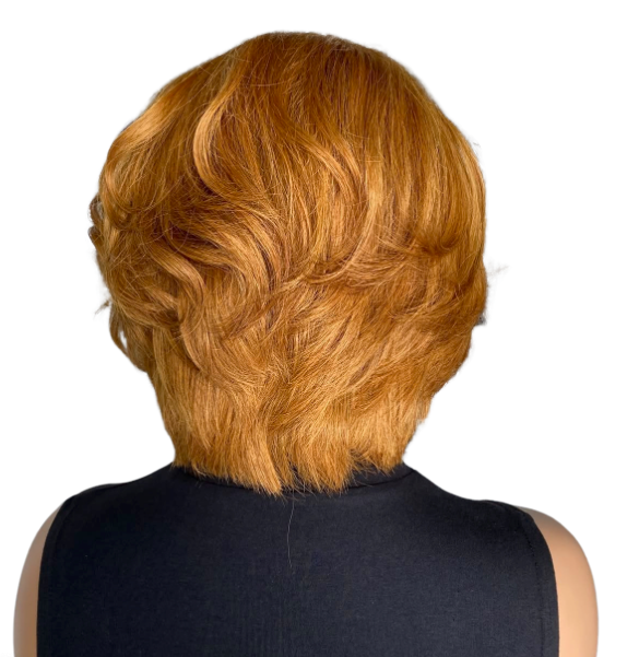 Peluca Bob 13x4 Color Naranja de 10 Pulgadas Peluca Vibrante, Estilo Moderno y Elegante