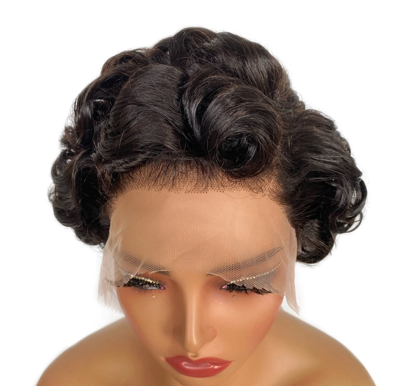 Peluca Pixie Bob 13x6 con Encaje Transparente NTR, Color Natural, Estilo Chic y Moderno
