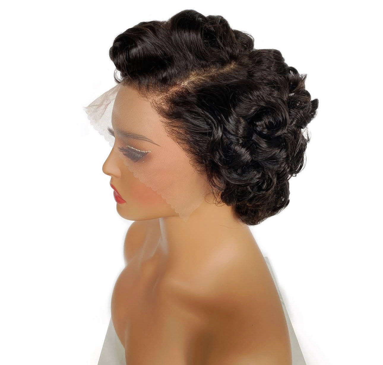 Peluca Pixie Bob 13x6 con Encaje Transparente NTR, Color Natural, Estilo Chic y Moderno